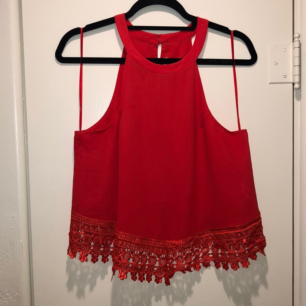 Lush Red Orange Fiesta Crop Top